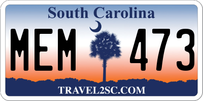 SC license plate MEM473