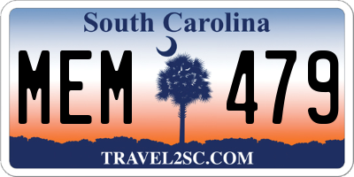 SC license plate MEM479