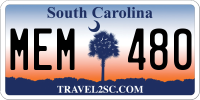 SC license plate MEM480
