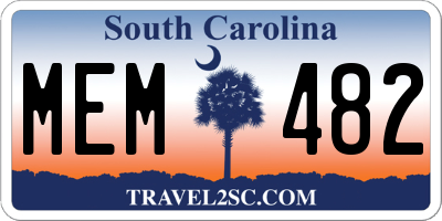 SC license plate MEM482