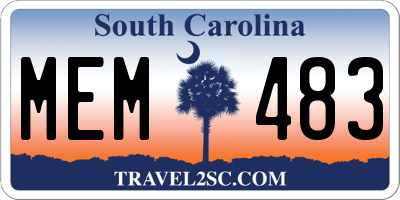 SC license plate MEM483