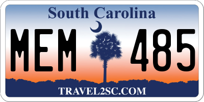 SC license plate MEM485