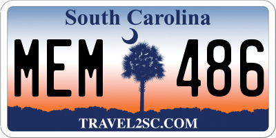 SC license plate MEM486