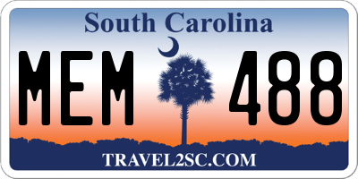 SC license plate MEM488