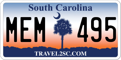 SC license plate MEM495