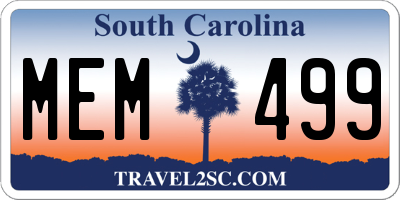 SC license plate MEM499