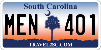 SC license plate MEN401