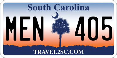 SC license plate MEN405