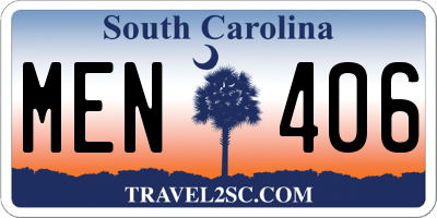 SC license plate MEN406