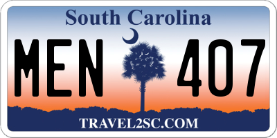 SC license plate MEN407