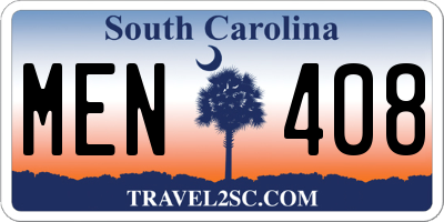 SC license plate MEN408