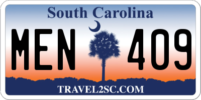 SC license plate MEN409