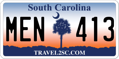 SC license plate MEN413