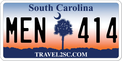 SC license plate MEN414