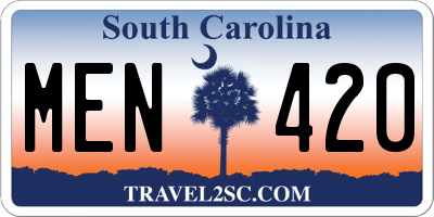 SC license plate MEN420