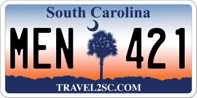 SC license plate MEN421