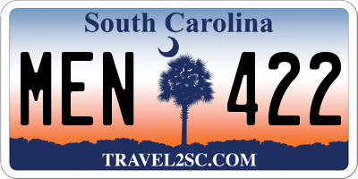 SC license plate MEN422