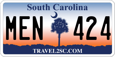 SC license plate MEN424