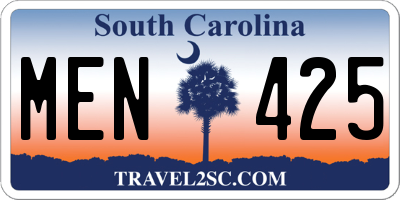 SC license plate MEN425