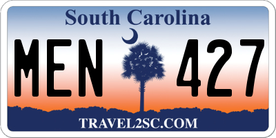 SC license plate MEN427