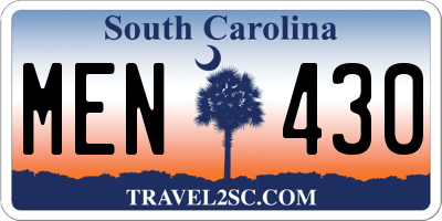SC license plate MEN430