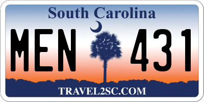 SC license plate MEN431