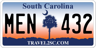 SC license plate MEN432