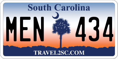 SC license plate MEN434