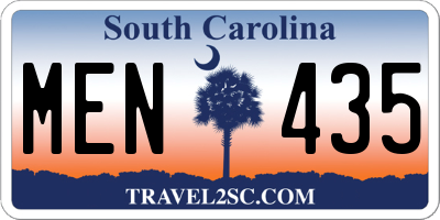 SC license plate MEN435