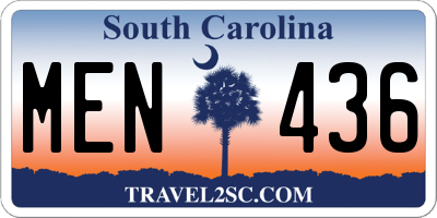 SC license plate MEN436
