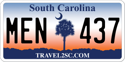 SC license plate MEN437