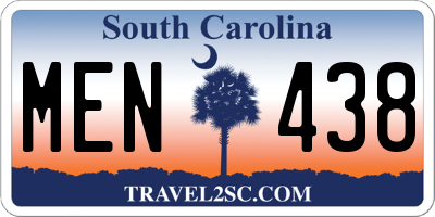 SC license plate MEN438