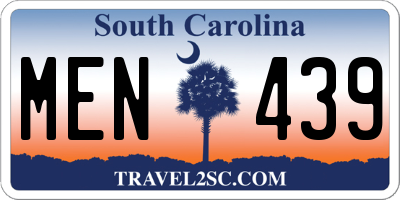 SC license plate MEN439