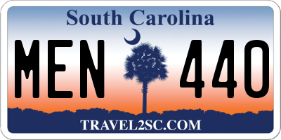 SC license plate MEN440