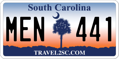 SC license plate MEN441