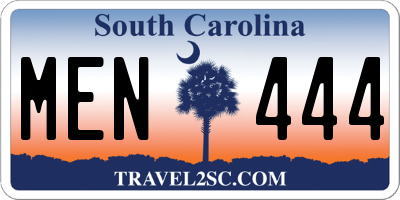 SC license plate MEN444
