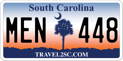 SC license plate MEN448