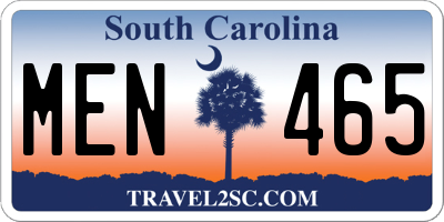 SC license plate MEN465