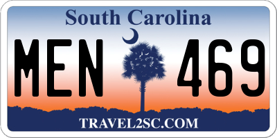 SC license plate MEN469