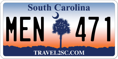 SC license plate MEN471