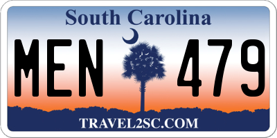 SC license plate MEN479