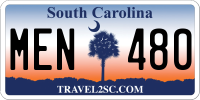 SC license plate MEN480