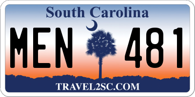 SC license plate MEN481