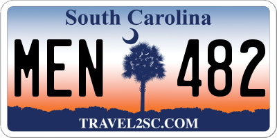 SC license plate MEN482