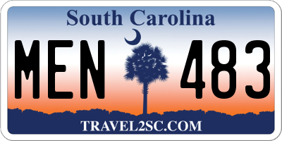 SC license plate MEN483