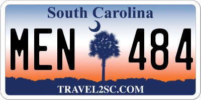 SC license plate MEN484