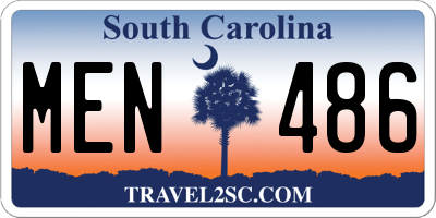 SC license plate MEN486