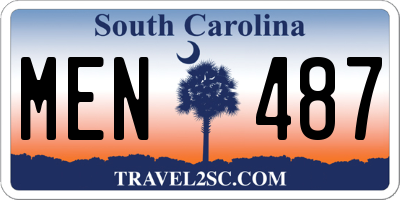 SC license plate MEN487