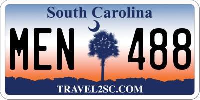 SC license plate MEN488