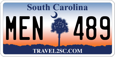 SC license plate MEN489
